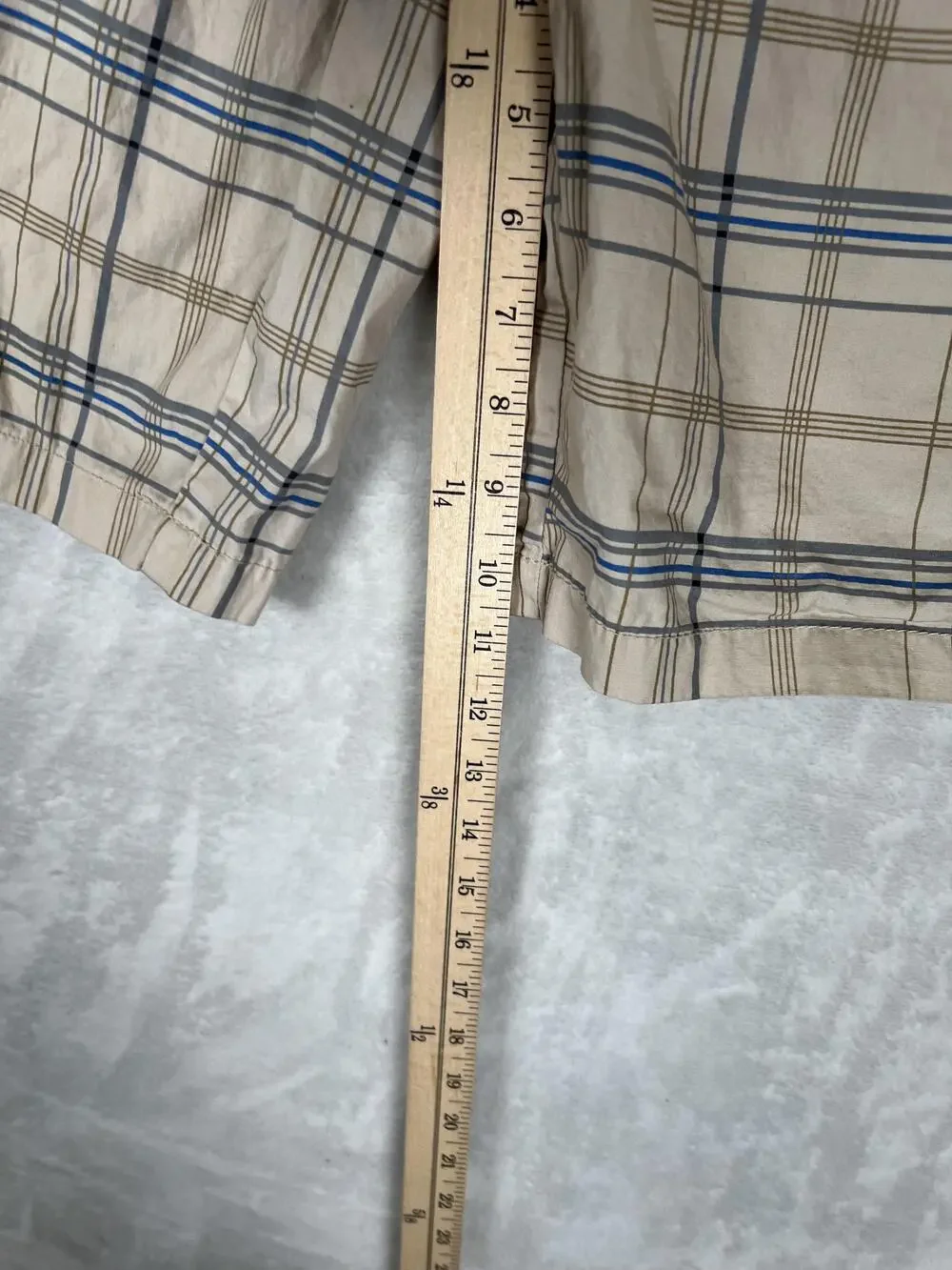 Vintage Phat Farm Cargo Shorts Mens 32 Beige Plaid Utility Y2K Hip Hop